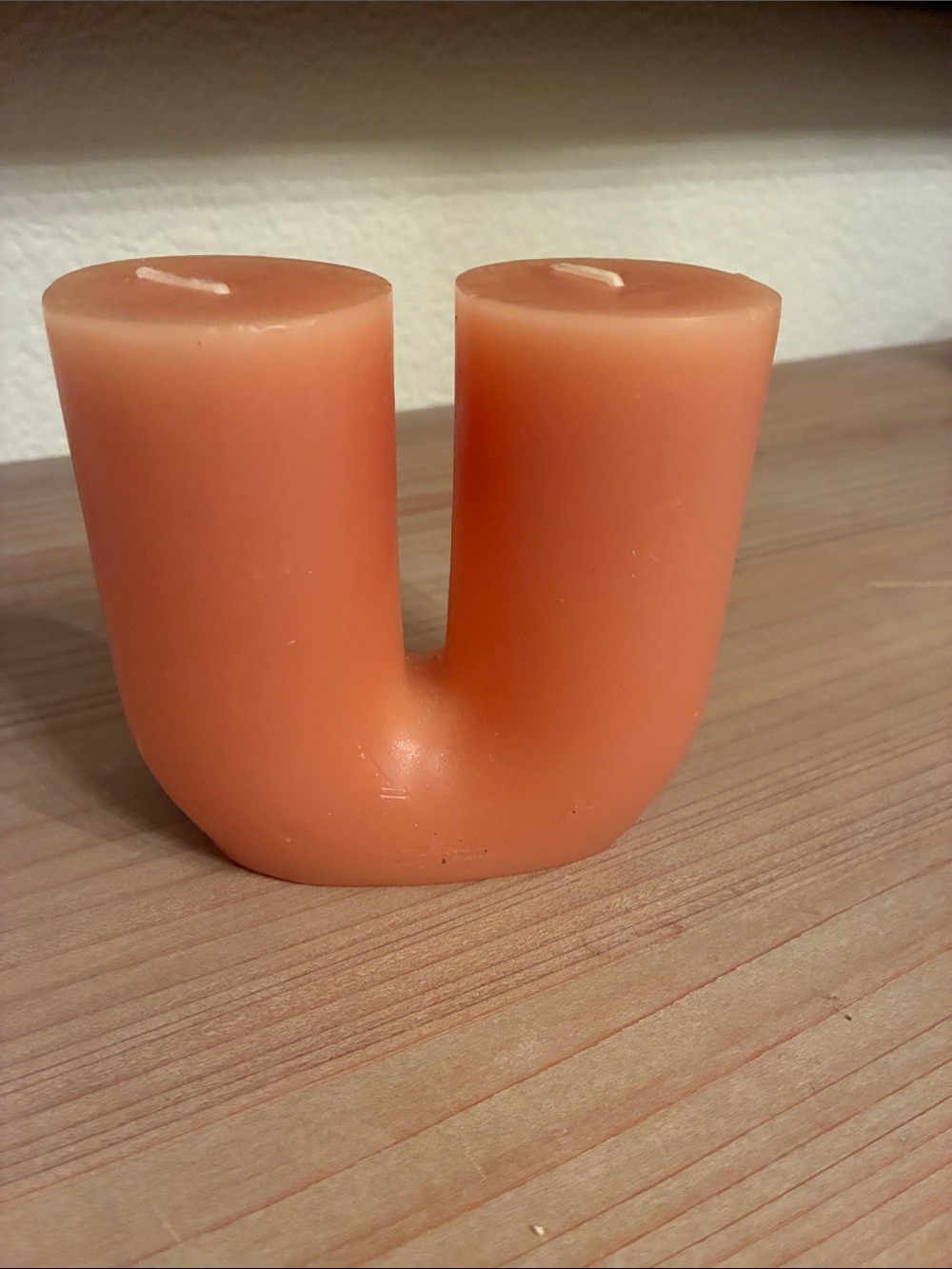 Opalhouse Coral Double-Top U-Shaped Pillar Candle